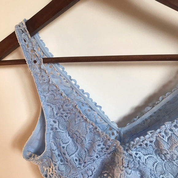 Aerie Light Blue Floral Lace Bralette - Picture 5 of 6